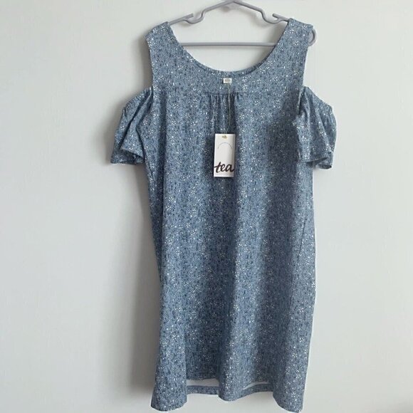 NWT Tea Collection Floral Cold Shoulder Dress, Size 10 years - Picture 2 of 6